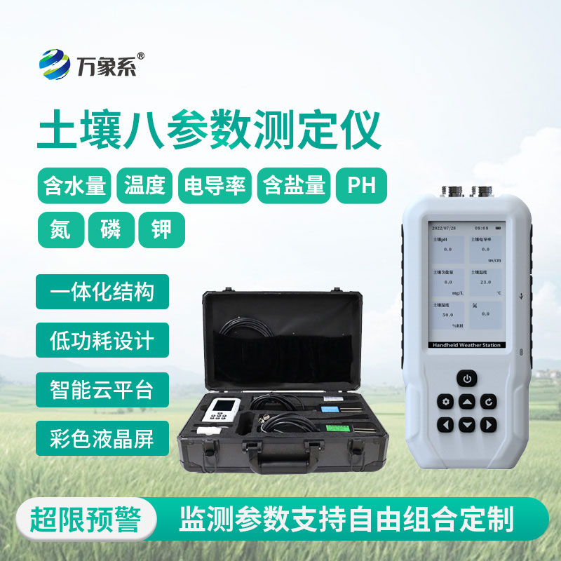 土壤溫濕度電導率含鹽量PH氮磷鉀測定儀